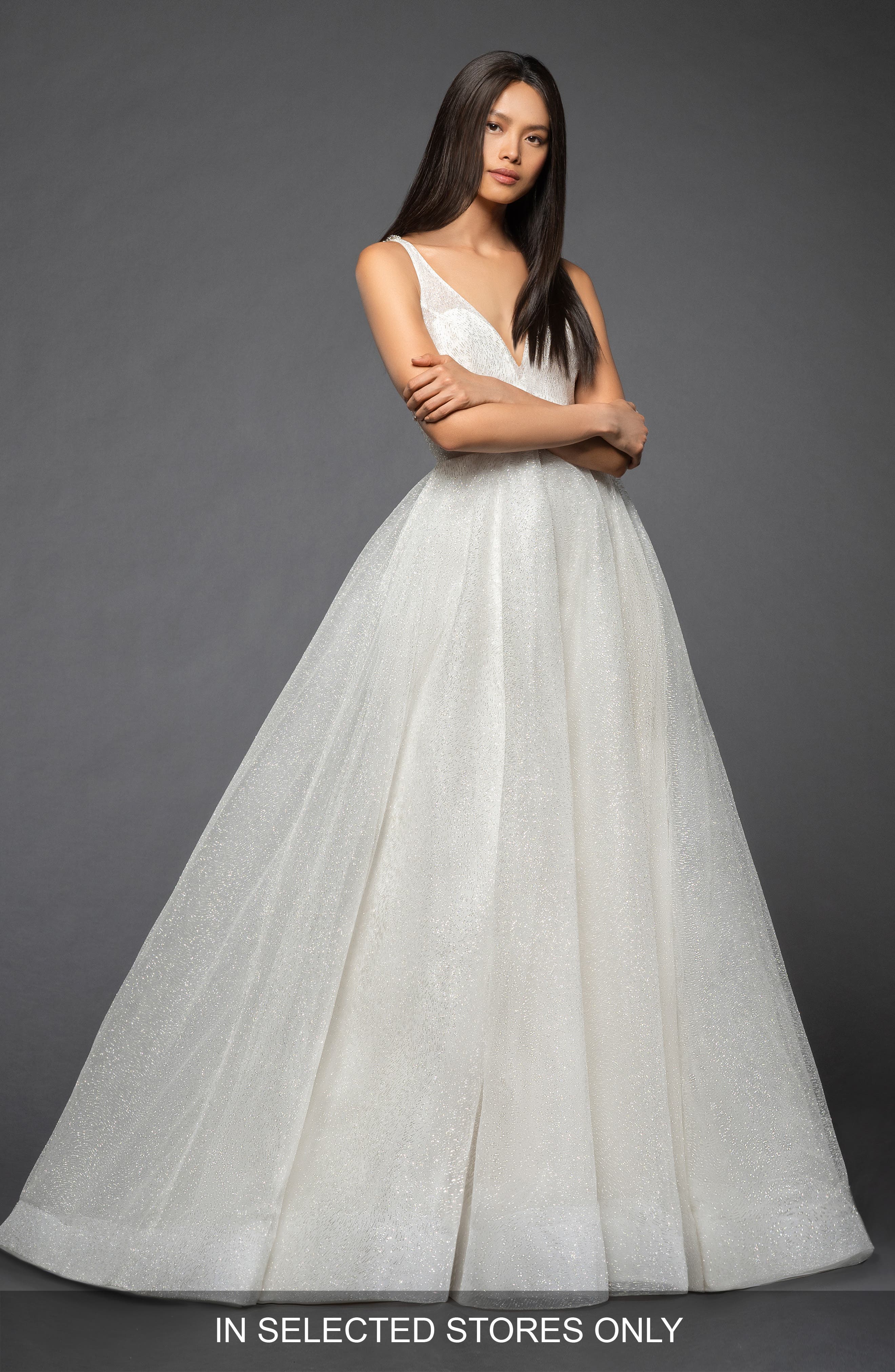 Lazaro Yesi Shimmer Tulle Ballgown, Size IN STORE ONLY - Ivory