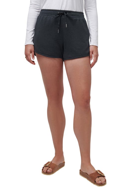 Shop Travismathew Cloud Drawstring Fleece Shorts In Heather Black