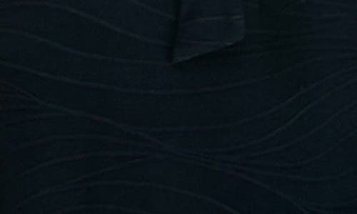 Nina Leonard Sylvia Tie Waist A-line Midi Dress In Navy Stitched