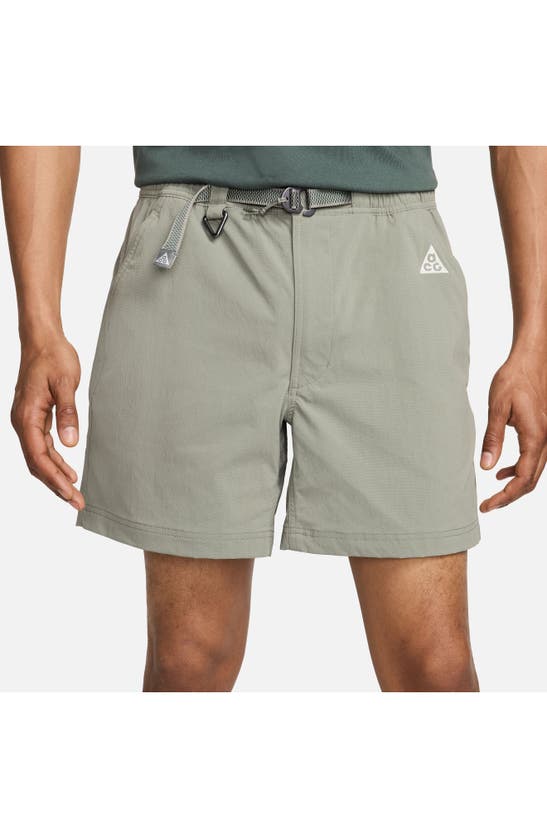 Shop Nike Acg Water Repellent Stretch Nylon Hiking Shorts In Dark Stucco/summit White