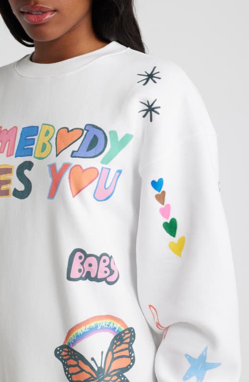 Shop The Mayfair Group Somebody Loves You Sweatshirt In White