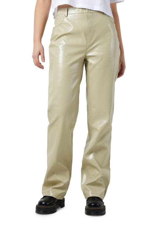Kane Faux Leather Flare Pants in Eucalyptus