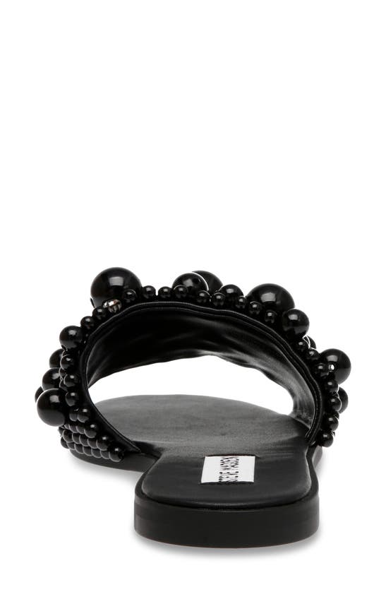 Shop Steve Madden Knicky Imitation Pearl Embellished Slide Sandal In Black
