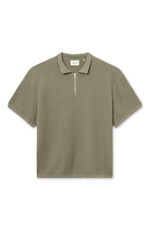 Moment Half Zip Organic Cotton Polo Sweater in Dusty Olive