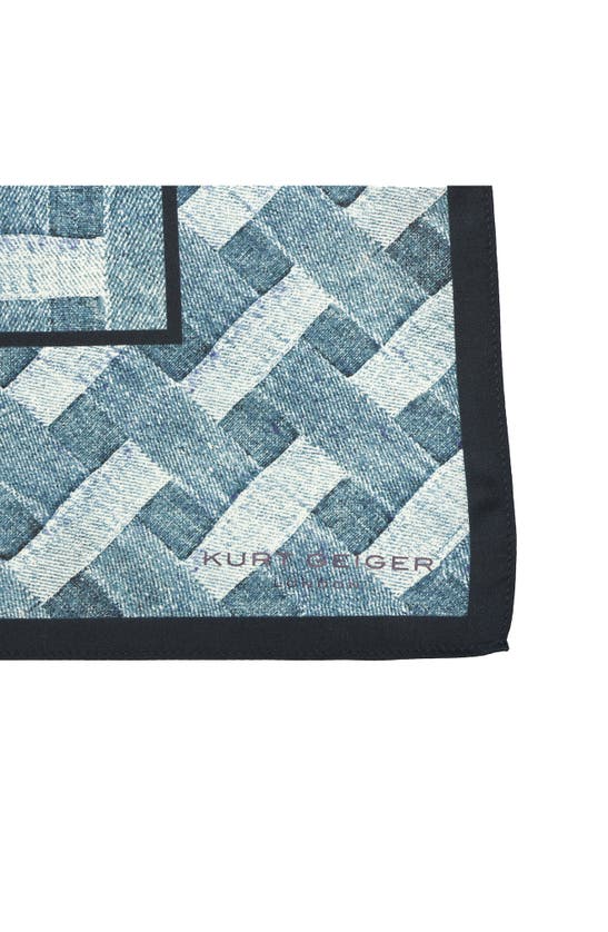Shop Kurt Geiger London Denim Print Silk Bandana In Dark Blue