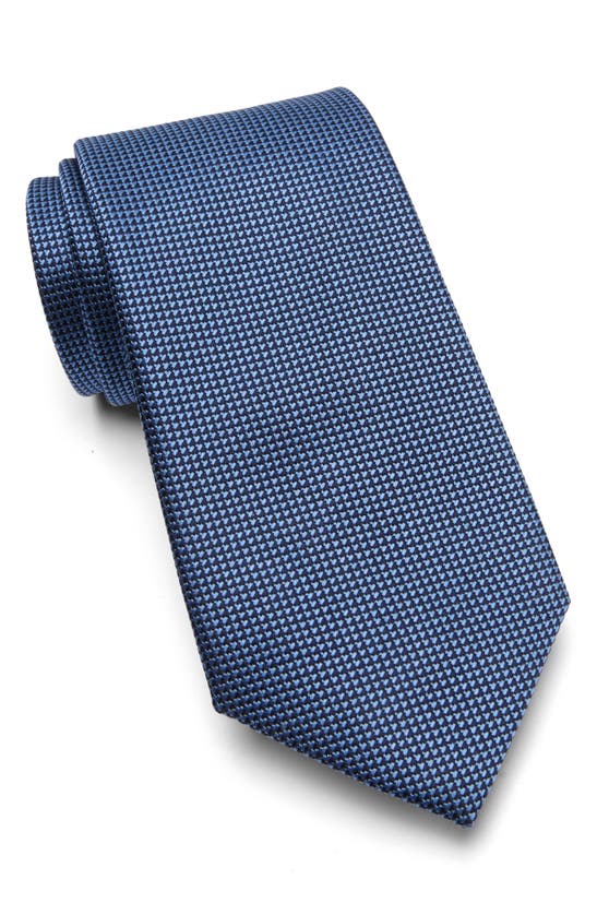 Shop Duchamp Micro Pattern Silk Tie In Navy