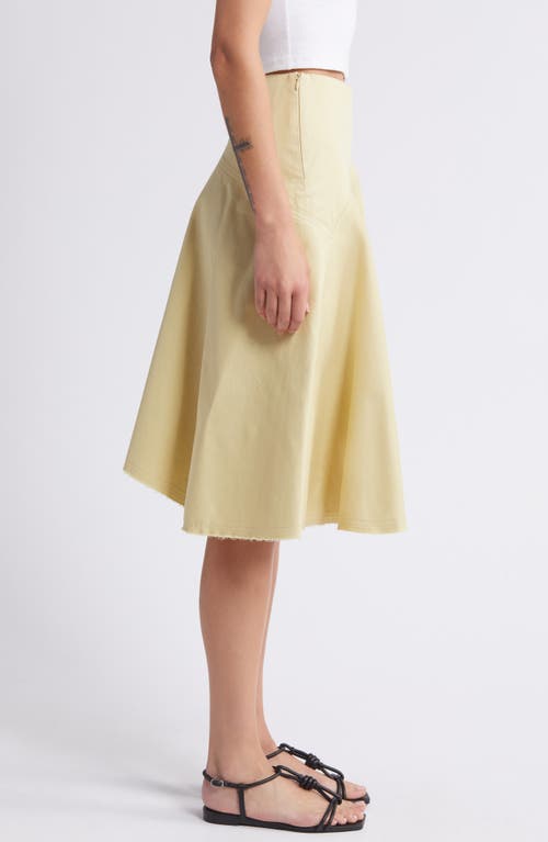 Shop Faithfull The Brand Calais Asymmetric Cotton Skirt In Pear