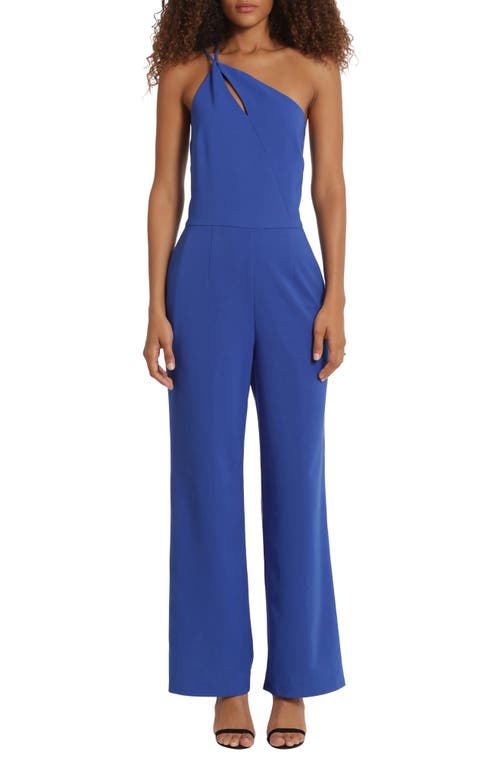 Twisted One-Shoulder Jumpsuit in Mazarine Blue