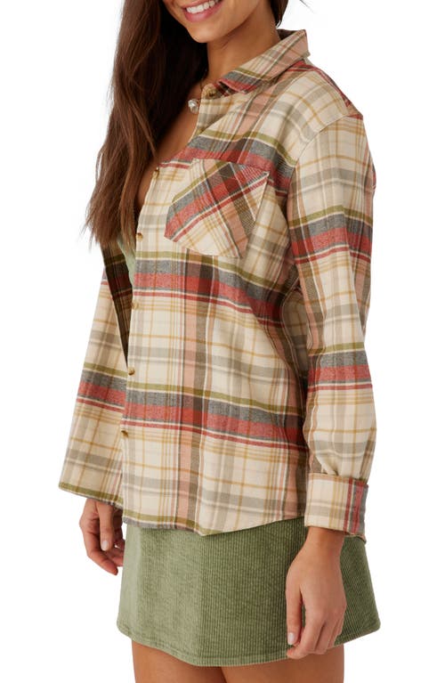 O'NEILL O'NEILL LOGAN BRUSHED FLANNEL BUTTON-UP TOP 