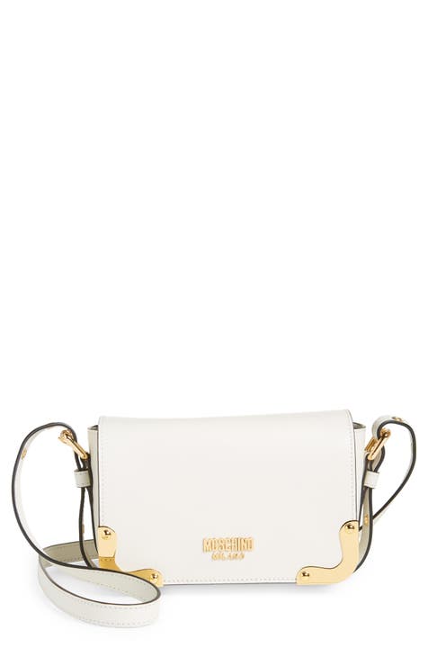 Olivia Miller Women's Fashion Stephanie PVC Quilted Beige Shoulder Bag w  Chunky Gold Chain Strap, Small Casual Purse Handbag: Handbags