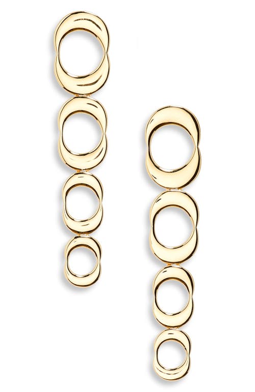 Kissing Moon 2-Tone Linear Drop Earrings in 18Ct Gold Vermeil