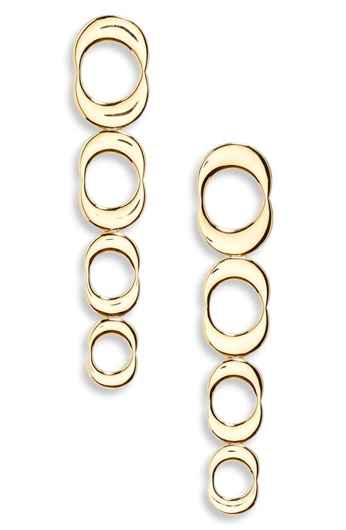 Monica Vinader Kissing Moon 2-tone Linear Drop Earrings In 18ct Gold Vermeil