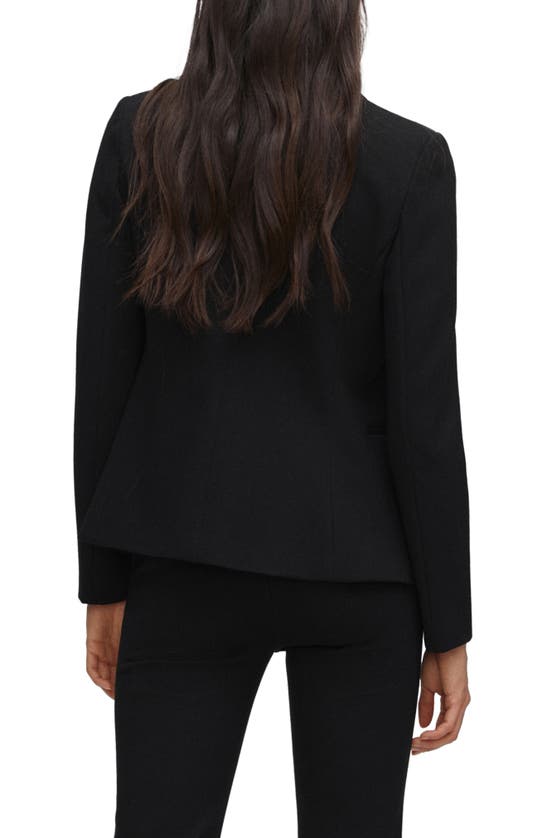 Shop Mango Fitted Single Breasted Ponte Blazer In Black
