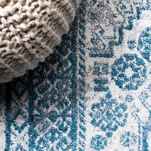 Jonathan Y Boho Cottage Medallion Area Rug In Blue/white