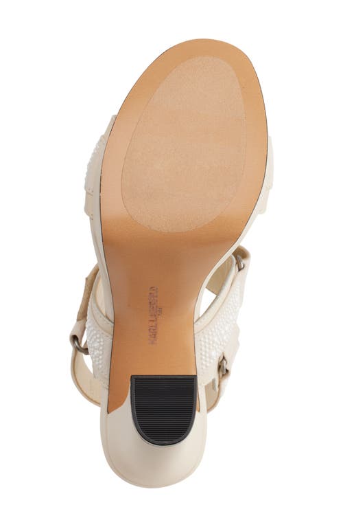 Karl Lagerfeld Alessia Faux Pearl Platform Sandal In Warm Mist/white