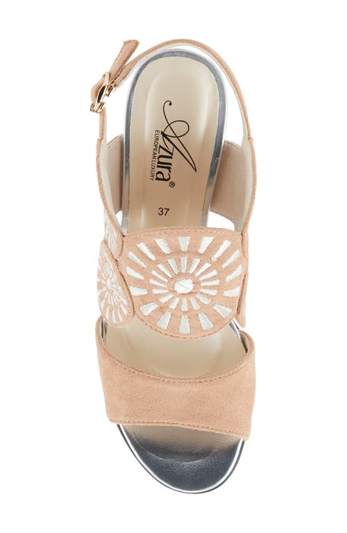 Azura By Spring Step Embroidery Slingback Sandal In Tan Multi