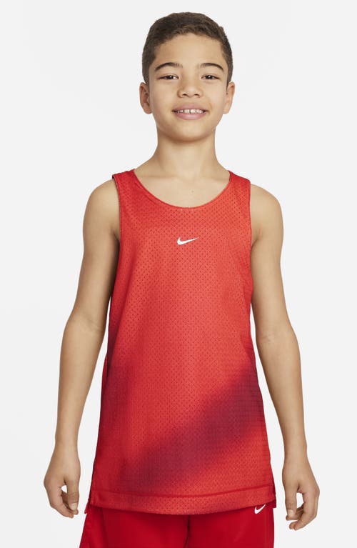 Shop Nike Kids' Reversible Performance Basketball Tank In University Red/white