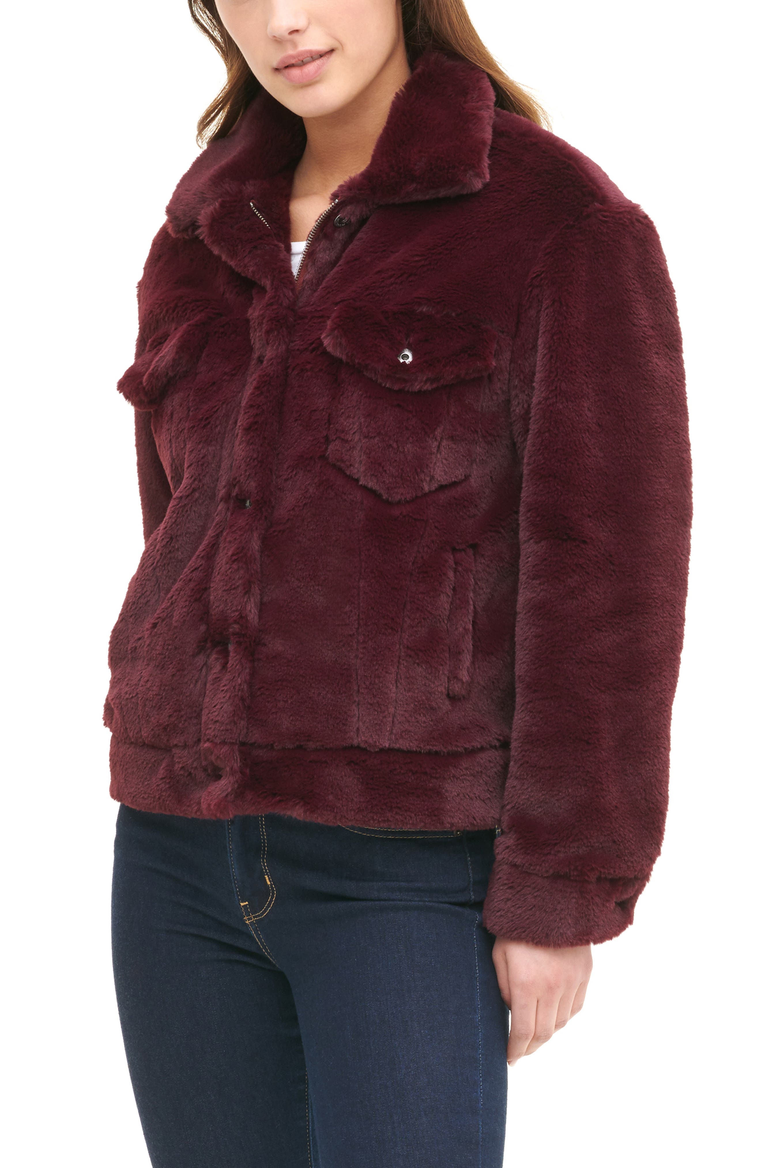 burgundy levi jacket