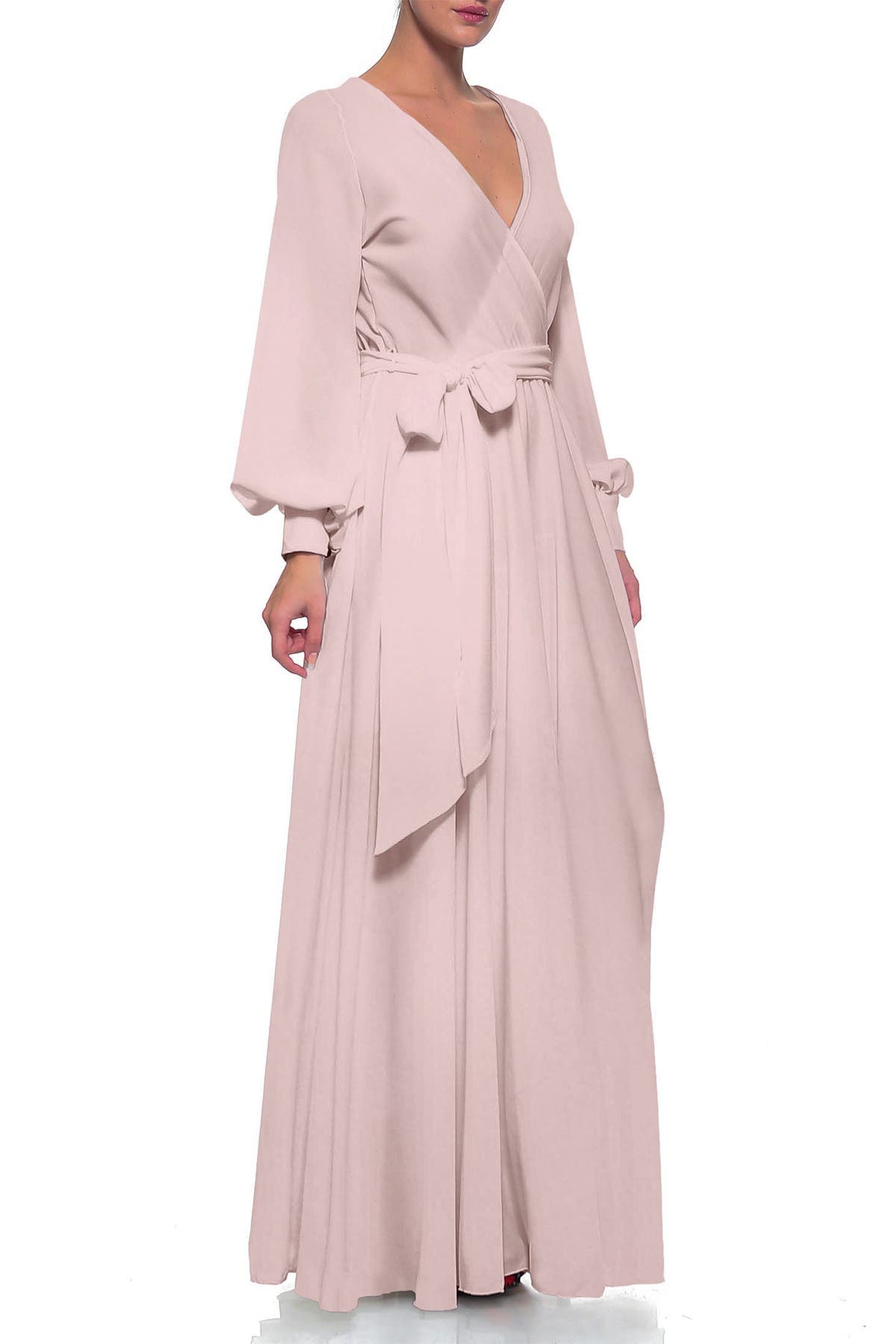 MEGHAN LA Lilypad Long Sleeve Wrap Maxi 