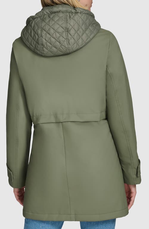Andrew Marc Ryder Hooded Bib Inset Parka In Sage
