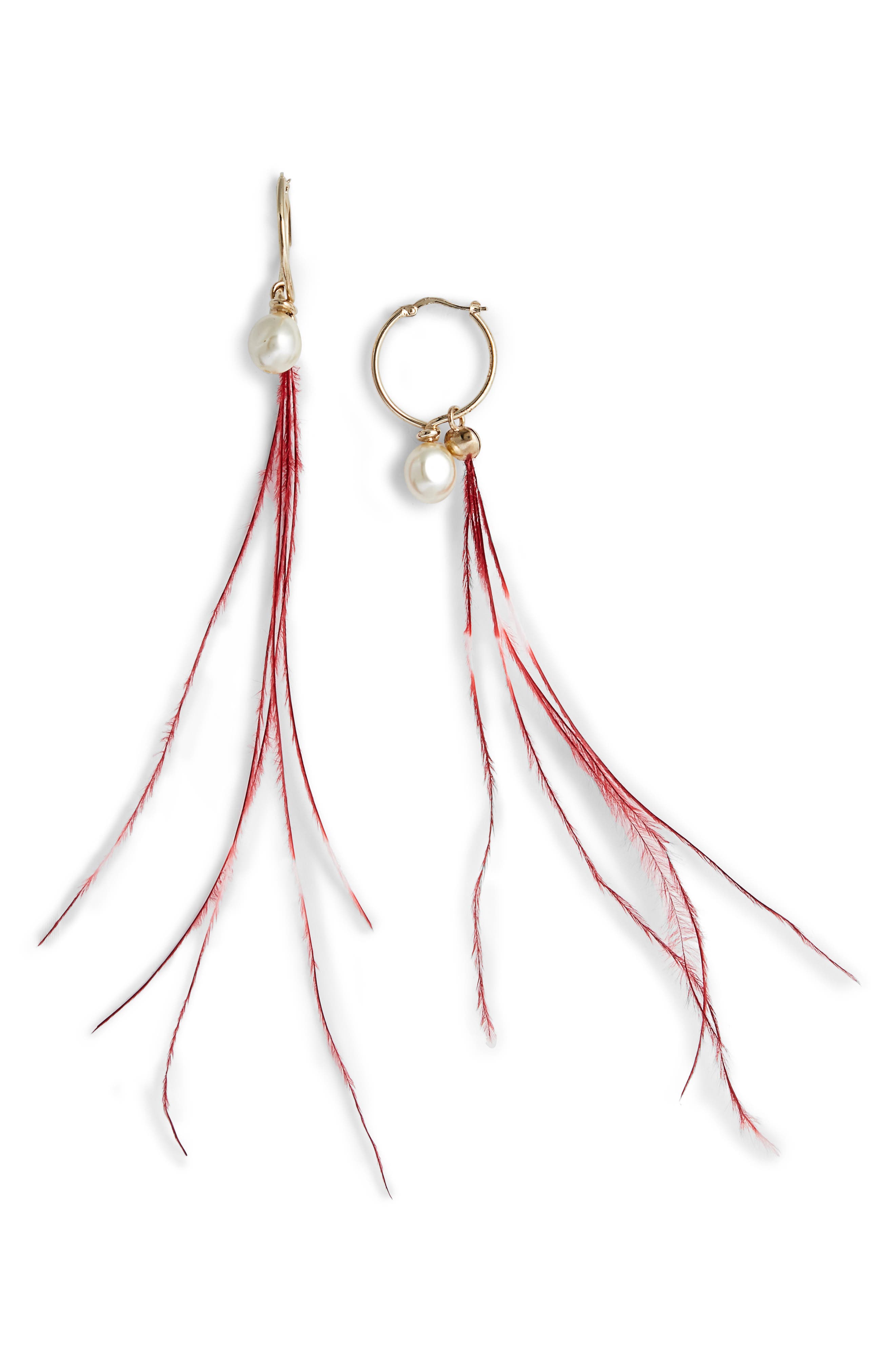 Genuine Ostrich Feather Earring 
