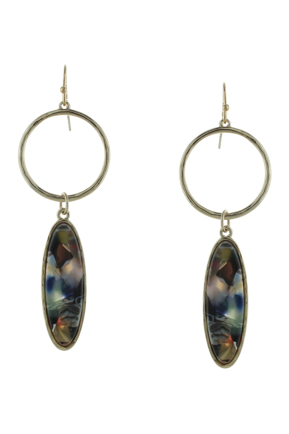 Olivia Welles 14k Gold Plated Deleena Resin Drop Earrings In Gold / Multi