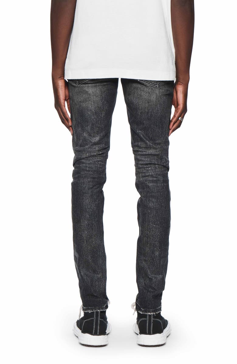 PURPLE BRAND Crackle Coated Skinny Jeans, Alternate, color, Black