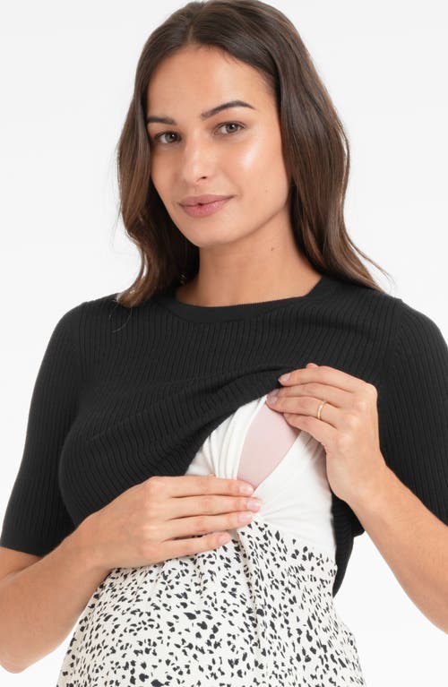 SERAPHINE SERAPHINE MIXED MEDIA MATERNITY/NURSING DRESS 