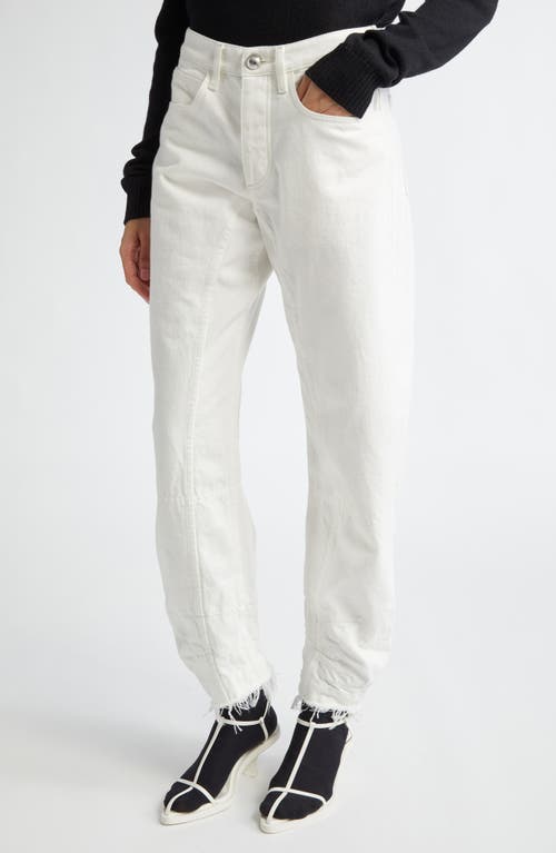 Shop Jil Sander Raw Edge Straight Leg Jeans In Porcelain