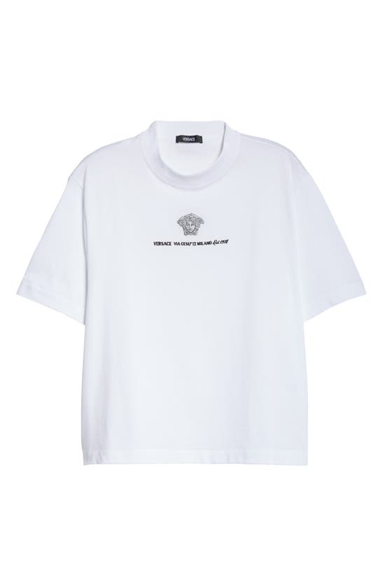 Shop Versace Medusa Head Cotton Jersey T-shirt In Optical White