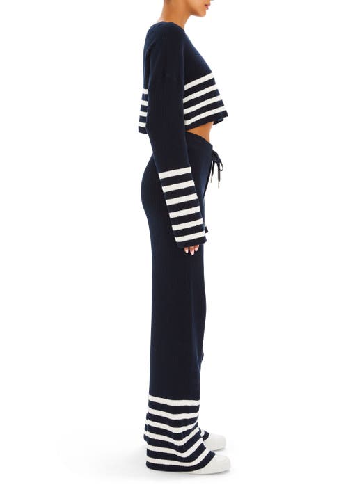 Shop Ser.o.ya Sharlie Sweater In Navy/white Stripe