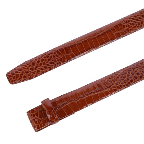 Trafalgar Gator Embossed 30mm Compression Belt Strap In Chestnut