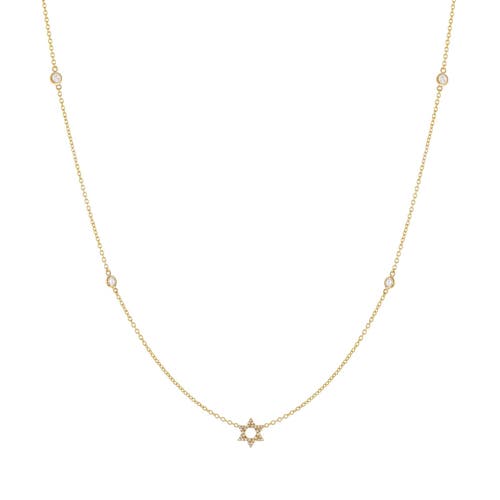 Adina Eden Diamond X Bezel Star Of David Necklace 14k In 14k Gold