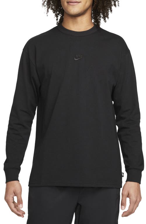 Nike Sportswear Premium Essentials Long Sleeve T-shirt In Black/black