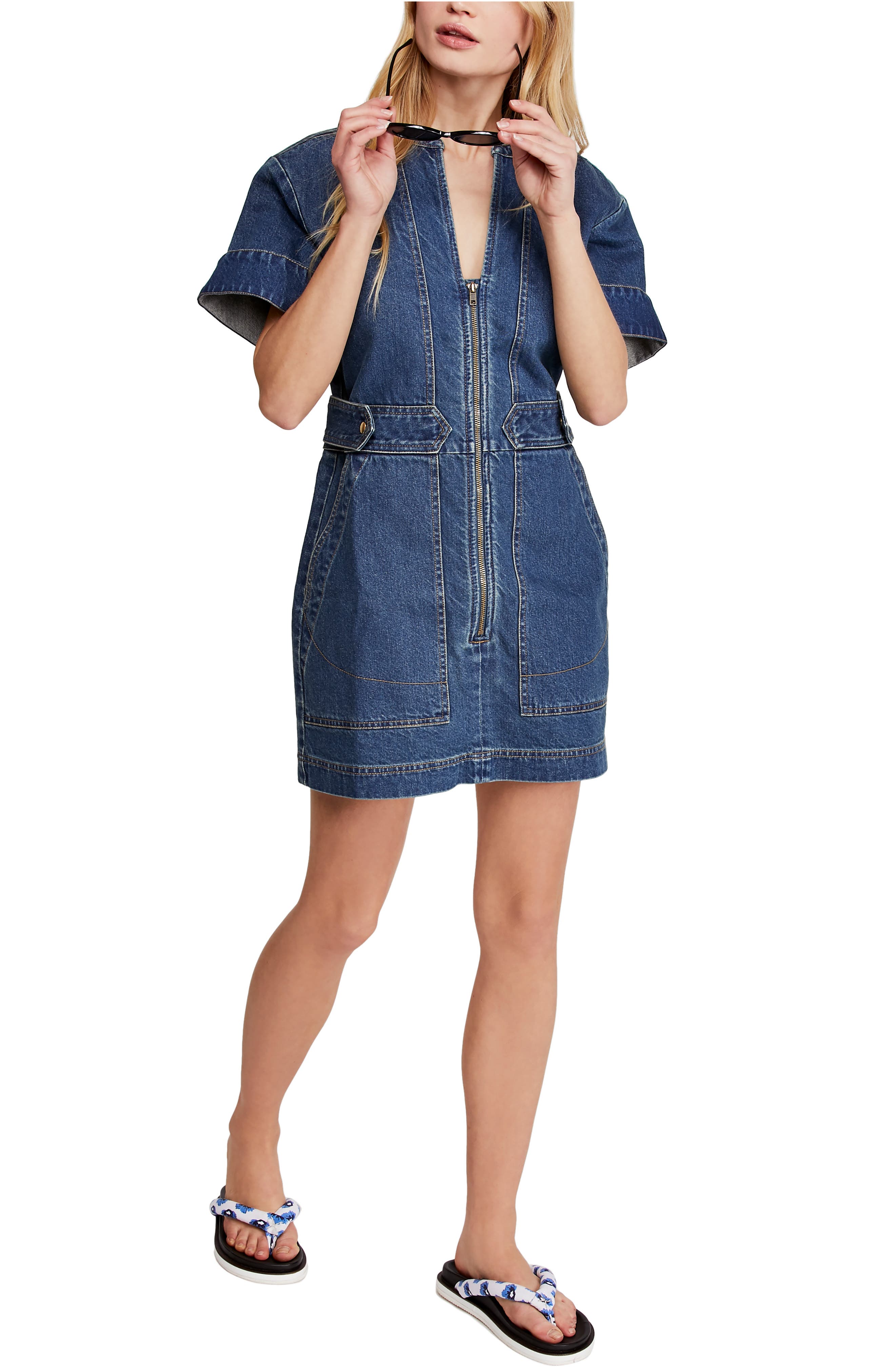 free people denim dress