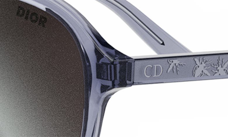 Shop Dior In N1i 57mm Navigator Sunglasses In Shiny Light Blue / Smoke