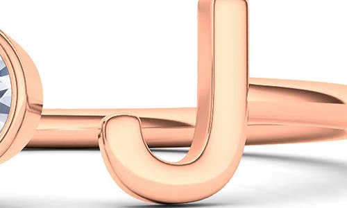 Hautecarat Letter Lab Created Diamond 18k Rose Gold Ring In 18k Rose Gold - A