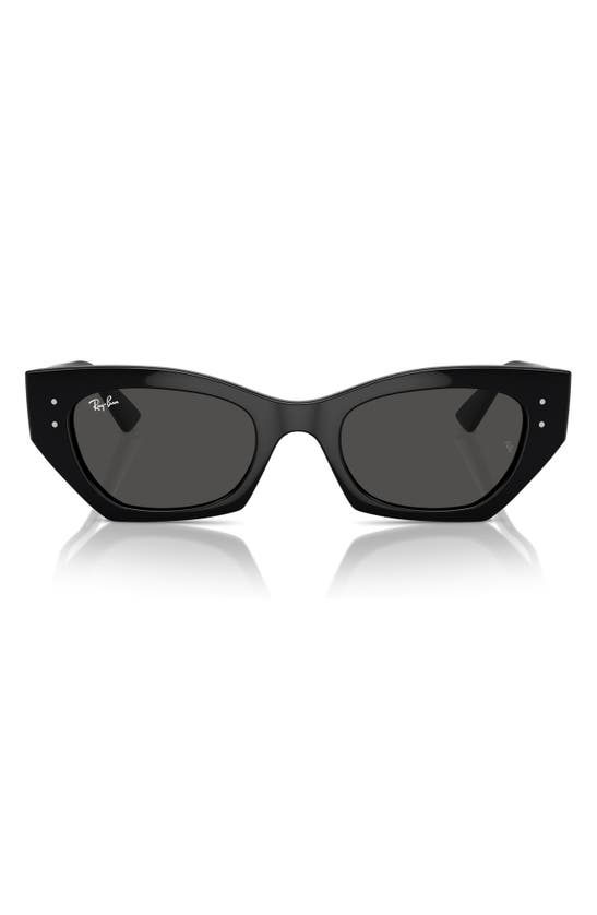 Shop Ray Ban Zena 52mm Geometric Sunglasses In Black