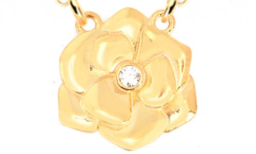 Gabi Rielle Rosebud Cz Pendant Necklace In Gold