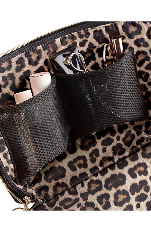 Kusshi Vacationer Makeup Bag In Black/leopard
