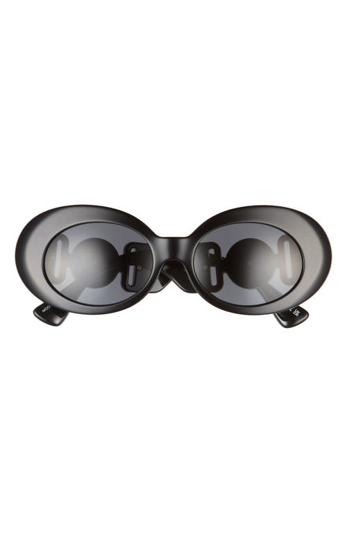 Versace 54mm Irregular Oval Sunglasses in Black/Dark Grey at Nordstrom