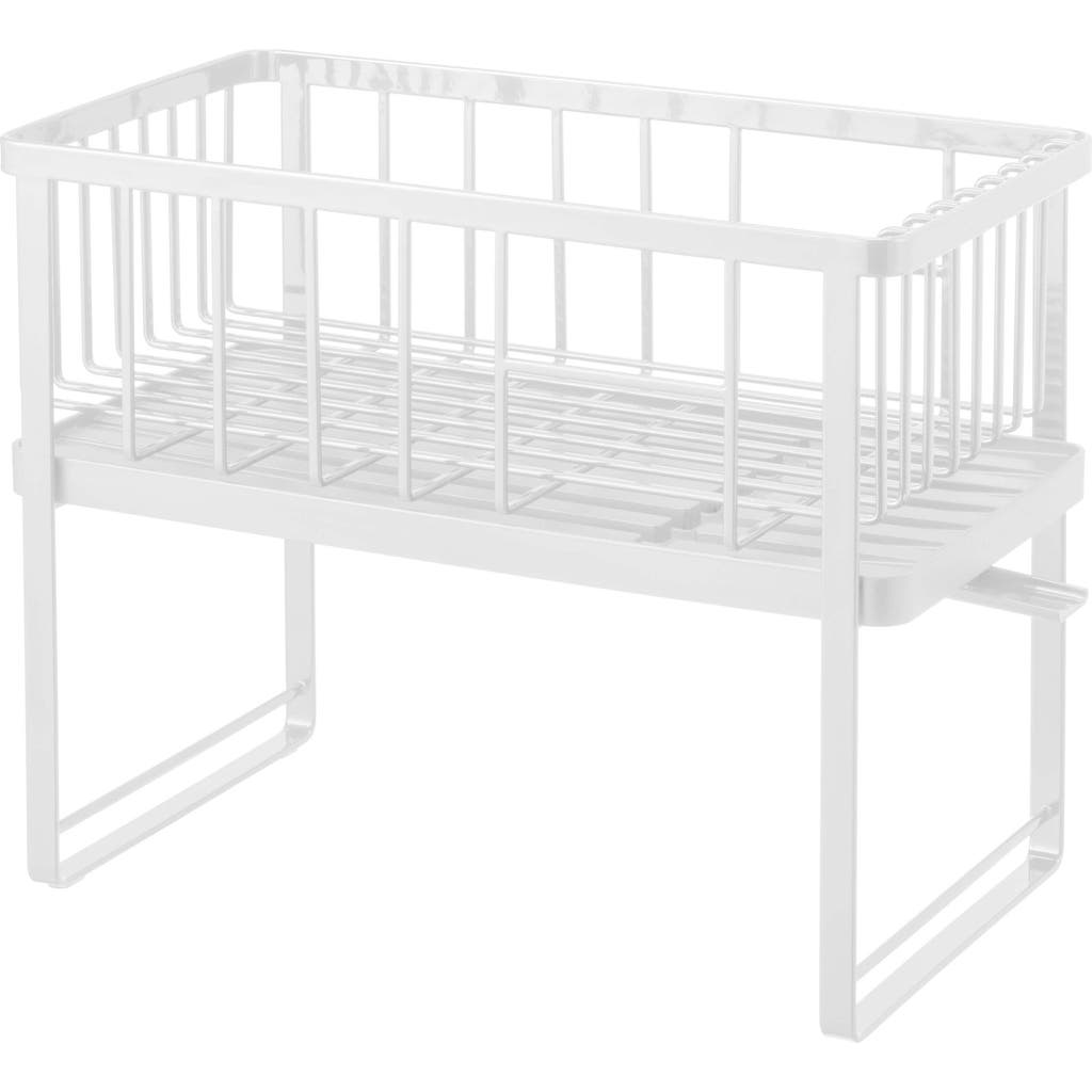 Yamazaki Tower 2 Level Dish Drainer Rack In White