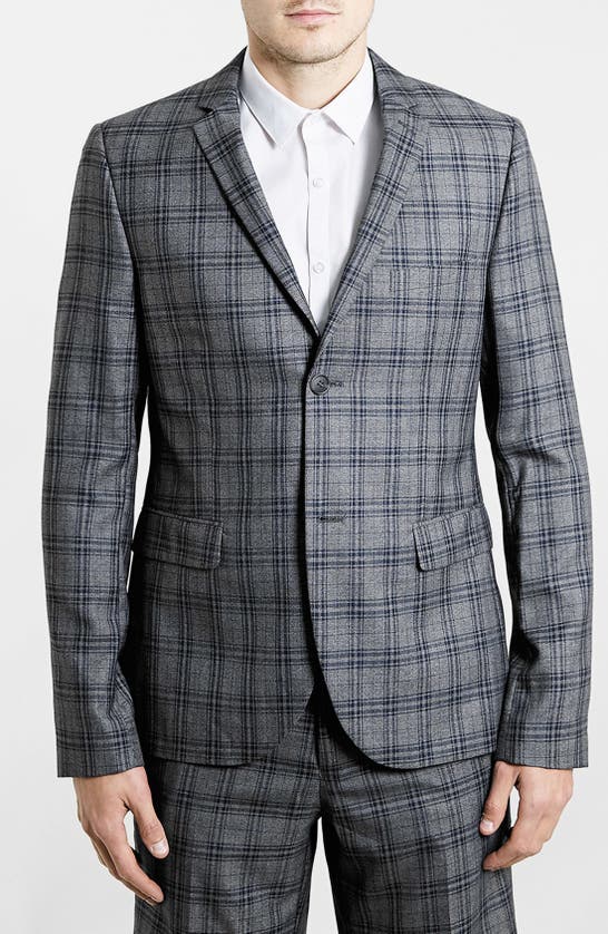 Click to view more detailed imagery on our partner's website Topman Skinny Fit Grey Plaid Suit Jacket