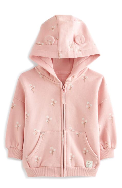 Girls pink sale zip up hoodie