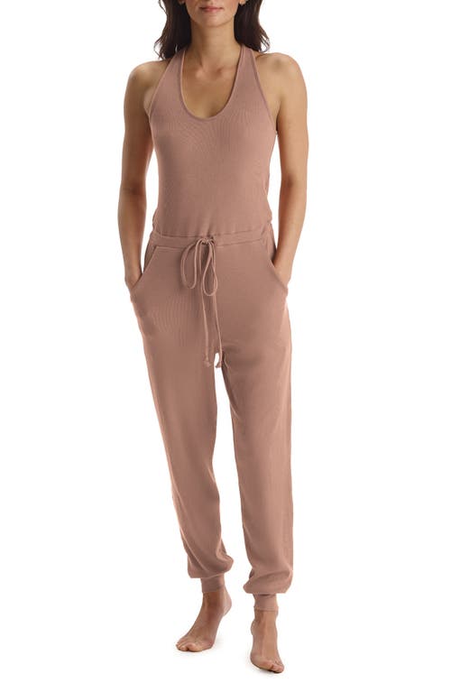 Commando Luxury Ribbed Racerback Jumpsuit in Taupe