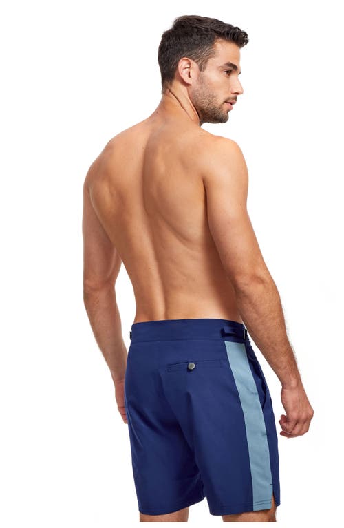 Gottex Men Vacation Mode 9" Swim Shorts In Navy Grey
