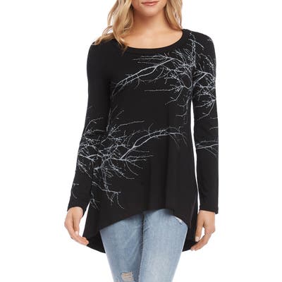 Karen Kane Tree Print Top, Black