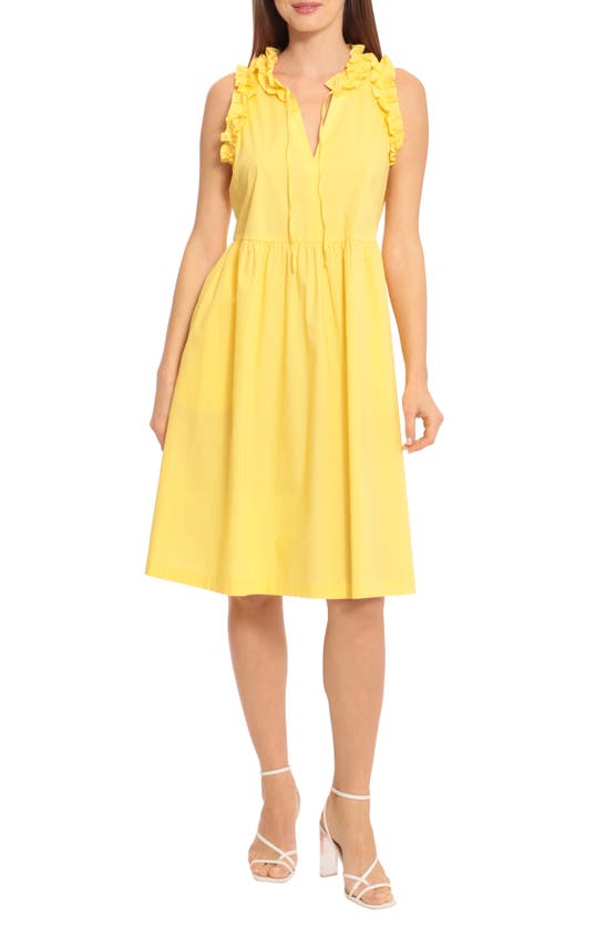 Maggy London Solid Poplin Trapeze Dress In Snapdragon