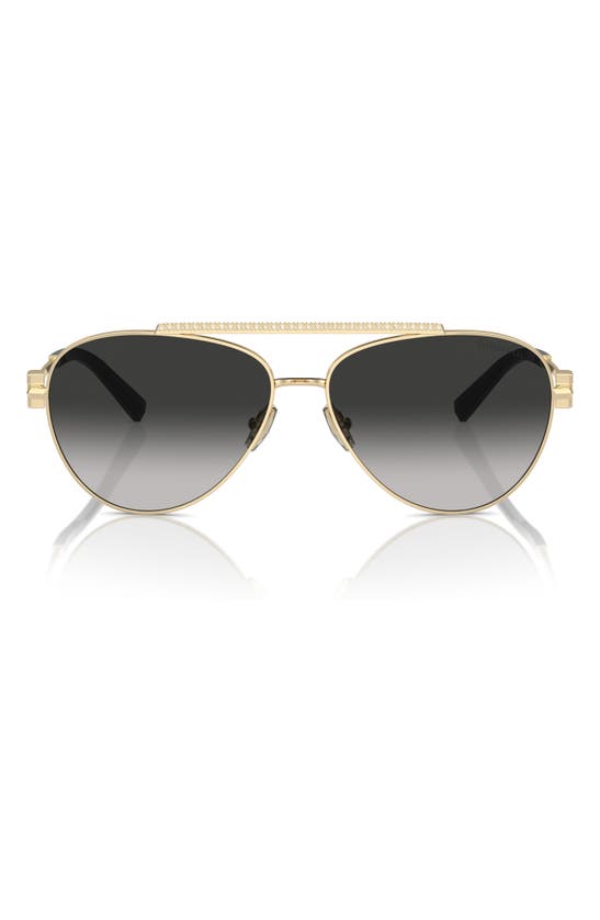 Shop Tiffany & Co . 59mm Gradient Pilot Sunglasses In Pale Gold