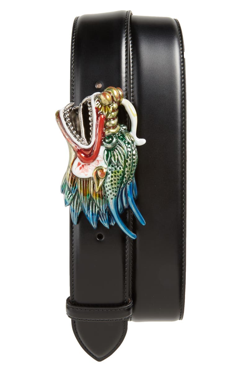 Gucci Dragon Buckle Leather Belt | Nordstrom